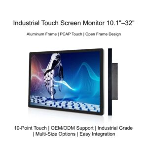10.1-32 inch industrial capacitive touch screen monitor aluminum frame open frame display
