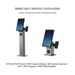 21.5 inch floor stand self service touch kiosk with Android POS system