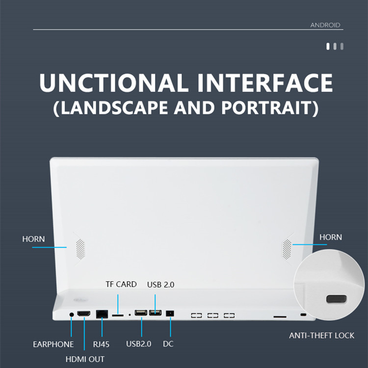 l shape android touch screen with poe