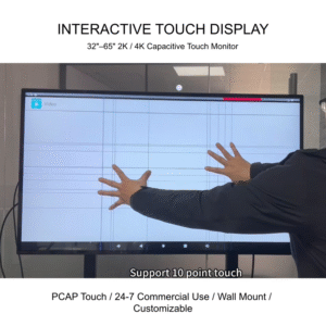 10 point PCAP touch screen monitor with multi touch function for interactive display