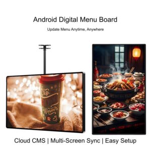 android digital signage wall mount digital display for restaurant