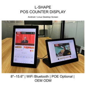 L Shape Desktop Display Android Linux POS Counter Screen