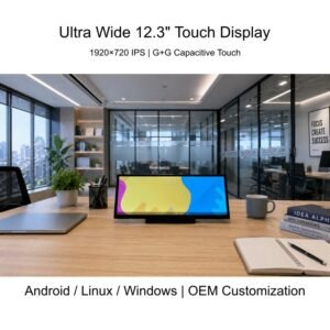 12.3 inch ultra wide IPS touch screen monitor 1920x720 Android industrial display