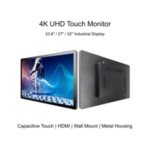 4K industrial capacitive touch screen monitor wall mount 32 inch HDMI USB display