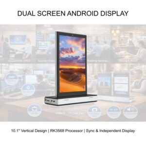 Vertical Design | Dual Screen Sync/Independent | RK3568 | POS & Interactive Display Solution