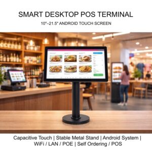 Desktop Android Touch Screen POS Kiosk with Stand